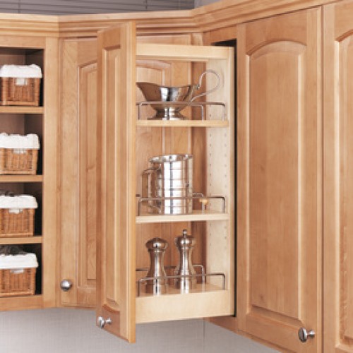 448-BC-8C Base Cabinet Pullout Organizer with Wood Adjustable Shelves - Fits Best in B12FHD