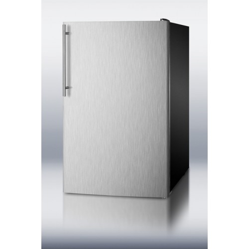 FF521BLXSSHV 20" wide counter height all-refrigerator for general purpose use, auto defrost with a stainless steel door, thin handle, and black cabinet