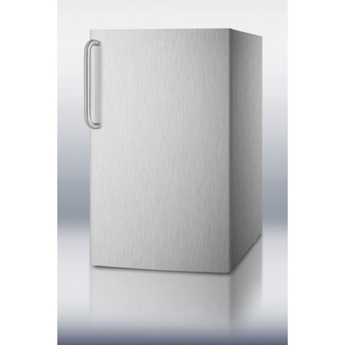 FF521BLXSSTB 20" wide counter height all-refrigerator for general purpose use, auto defrost with a stainless steel door, towel bar handle, and black cabinet