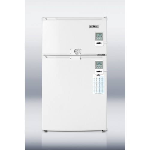 CP35LLF2MEDADA ADA compliant two-door refrigerator-freezer with single combination lock, temperature alarms and hospital grade cord