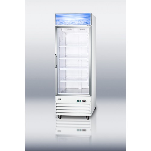 SCFU1510 Large capacity upright glass door freezer for commercial use, with digital thermostat and frost-free operation
