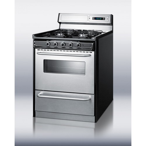 TNM23027BFKWYDeluxe gas range with in 30" width with stainless steel doors and four sealed burners; replaces TTM130279BFWY