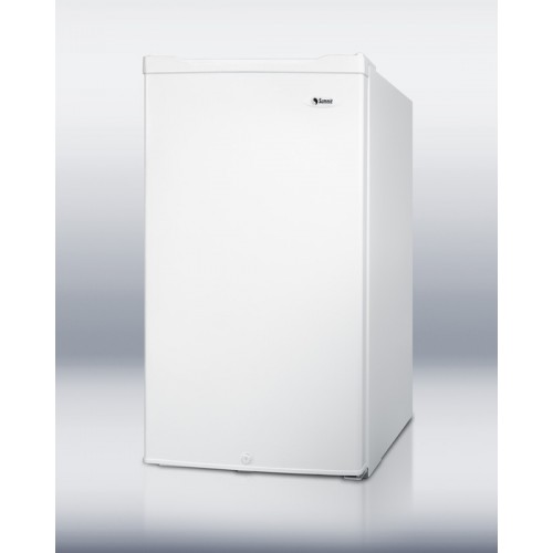 CM420ES ENERGY STAR qualified compact refrigerator-freezer in white, under 20 inches wide with front lock