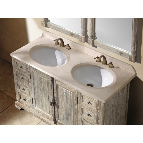 238-103-5611 59.25" Double Cabinet, Driftwood