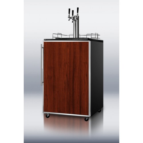 SBC490BI7FRTRIPLE Commercially approved built-in beer dispenser in black with three taps and stainless steel door frame for custom panels
