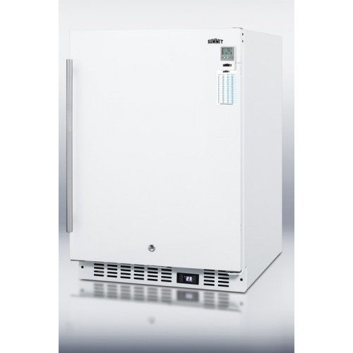 SCFF51OSWHMED Frost-free all-freezer for built-in or freestanding general purpose use, with digital thermostat, temperature alarm, lock, and green dot cord