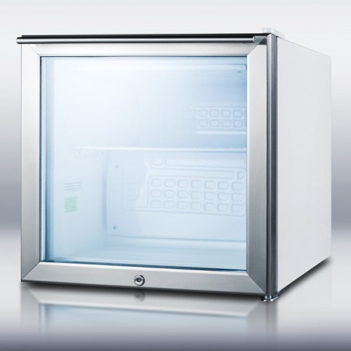 FS20LGL7 Commercially approved "cube" shaped compact all-freezer with a glass door and front-mounted lock, capable of -20 C degree operation