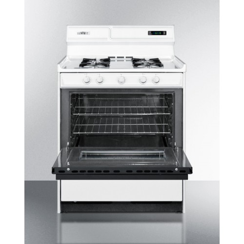 WNM2307DKDeluxe gas range in 30" width with electronic ignition, digital clock/timer, black see-through glass oven door and light