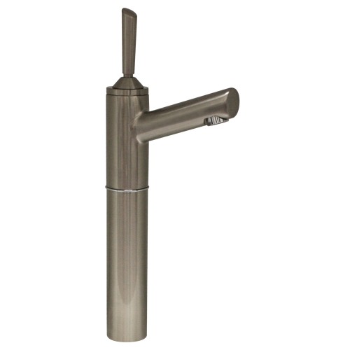WHI-3-3345-BN Centurion single hole stick handle elevated lavatory faucet with 7" extension and short spout