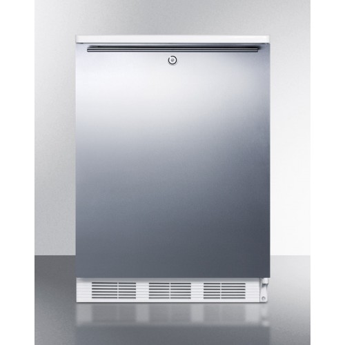 CT66LSSHH Freestanding refrigerator-freezer with lock, stainless steel door, HH handle, dual evaporator cooling and cycle defrost