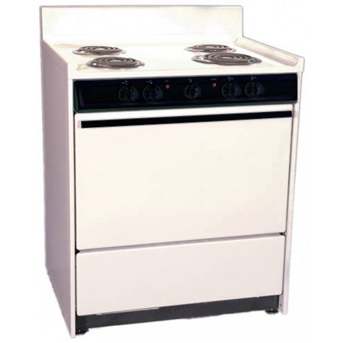 SEM211CBisque 220V electric range in 30" width