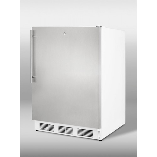 ALF620LSSHV ADA compliant freestanding medical all-freezer capable of -25 C operation, with lock, wrapped stainless steel door and thin handle