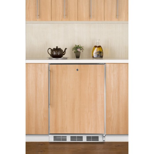 FF6L7BIFRADA Commercially approved, ADA compliant built-in undercounter all-refrigerator with lock and stainless steel door frame for custom panels