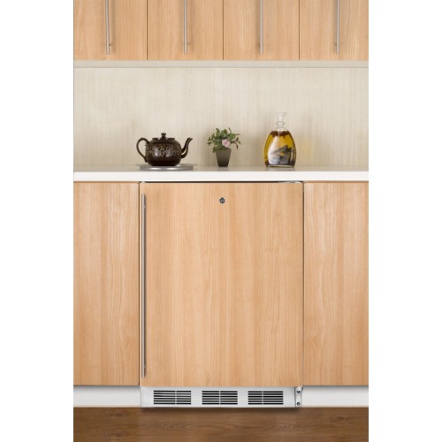FF6L7BIIFADA Commercially approved, ADA compliant all-refrigerator with lock, auto defrost, and deluxe interior; capable of accepting full overlay panels over door