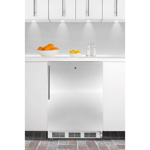 FF6L7BISSHVADA Commercially approved, ADA compliant built-in undercounter all-refrigerator with stainless steel door, thin handle, and lock