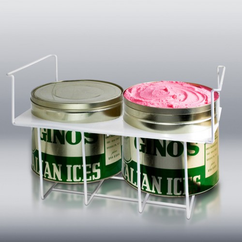 Ice Cream Tub Holder Basket holder for two conventional round ice cream tubs (9.5 inch) available for any flat glass slide top freezer.