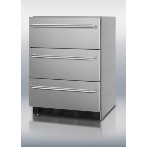 SP6DSSTB Built-in three-drawer stainless steel refrigerator with automatic defrost