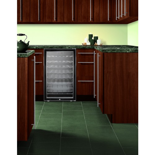 SWC525LBI7 Series Commercially listed 20" wide glass door wine cellars for built-in use, with lock, digital thermostat, and a choice of handle styles