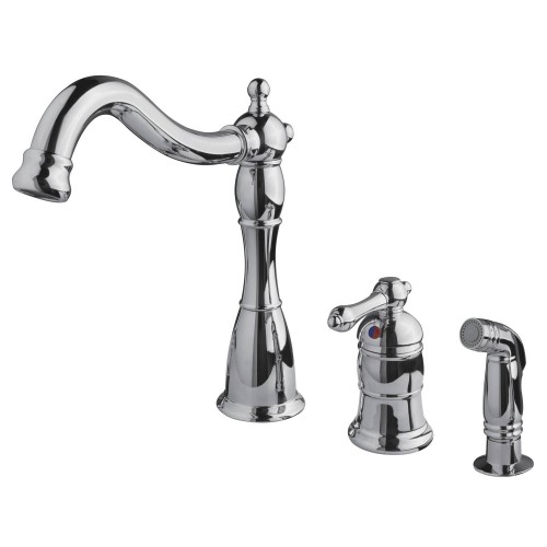 UF11040 (Chrome) "Traditional Collection" Single-Handle Kitchen Faucet With Side-Spray