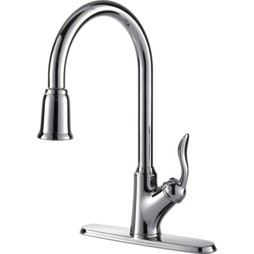 UF13300 (Chrome)  "Transitional Collection" Single-Handle Kitchen Faucet With Pull-Down Spray