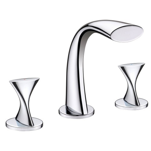 UF55510 (Chrome)  "Twist Collection" Lavatory Widespread Faucet
