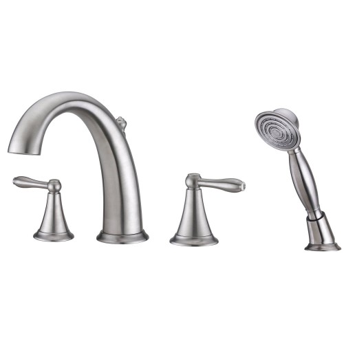 UF65243 (Brushed Nickel) "Transitional Collection" Two-Handle Roman Tub Faucet With Hand-Shower