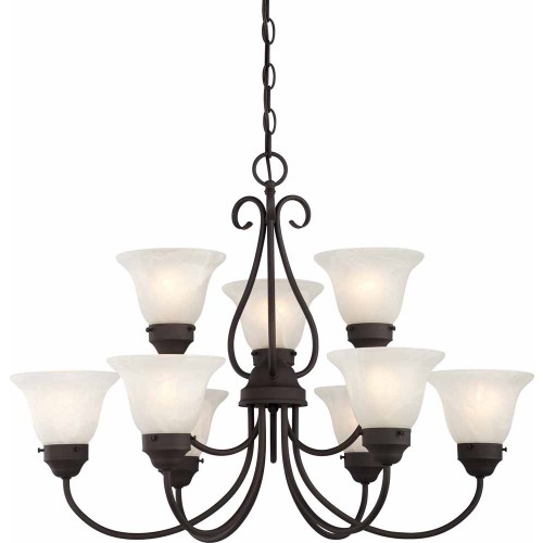 V2339-79 Minster 9-light Antique Bronze Chandelier