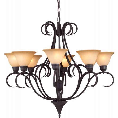 V3888-79 Windsor 8-light Antique Bronze Chandelier