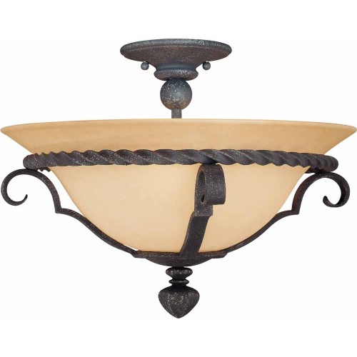 V4563-36 Sevila 3-light Antique Iron Semi-Flush Ceiling Mount