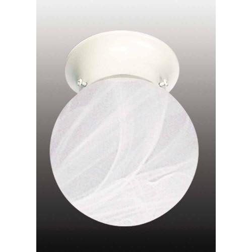 V6319-6 Minster 1-light White Flush Mount Ceiling Fixture