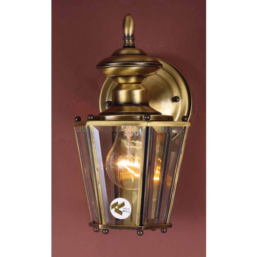 V9161-7 1-light Antique Solid Brass Outdoor Wall Sconce