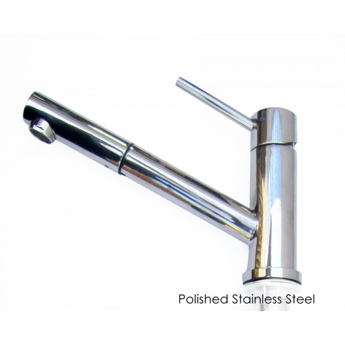 AB2025 LEON kitchen faucets by ALFI brand are made of solid stainless steel, unlike traditional faucets which are made out of brass and treated to created different finishes. These faucets are built tough and made to last for decades, both durability and 