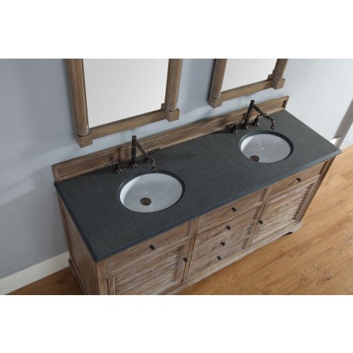 147-114-5633 60" Double Top w/ Sinks, Absolute Black Rustic Brookfield, Savannah, Providence & Madison