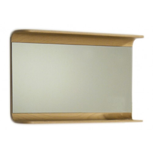 WHI-AEM085N Aeri rectangular wall mount mirror with integral wood shelf