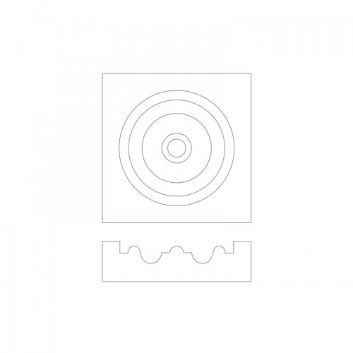 CW-BB3x3 BB3X3 - Rosette Fluted Block