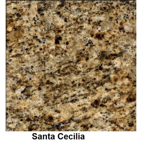040-S60S-DSC 60" Single Santa Cecilla Stone Top w/ Sink w/ Clipped Corners Regent & Charleston