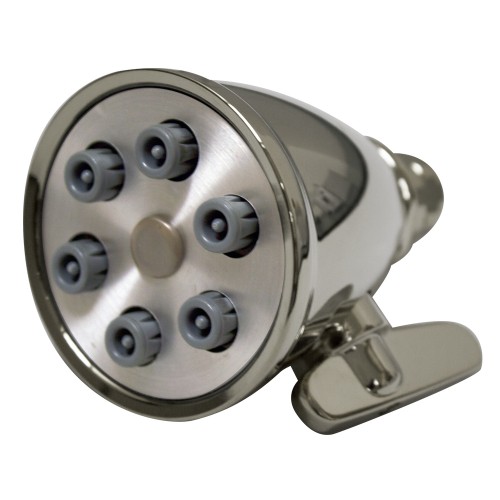 WHI-WH138-C Showerhaus small round showerhead with 6 spray jets - solid brass construction with adjustable ball joint