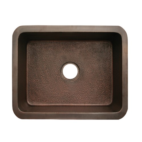 WHI-WH1921COUM-HAMMERED BRONZE Copperhaus rectangular undermount sink with a hammered texture