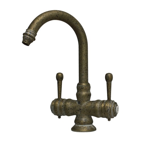 WHI-WH20106-SB Evolution colonial style single hole/dual lever handles entertainment/prep faucet with gooseneck swivel spout