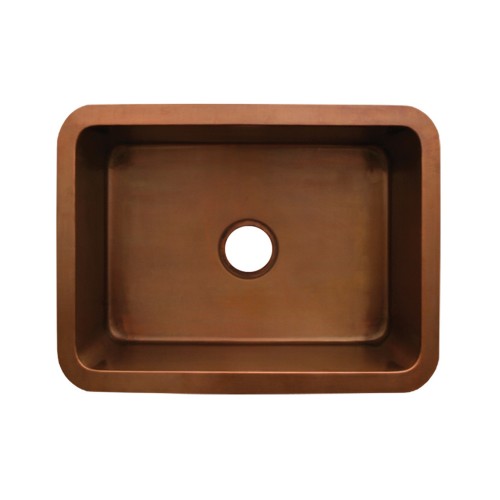 WHI-WH2519COUM-SMOOTH COPPER Copperhaus rectangular undermount sink with smooth texture