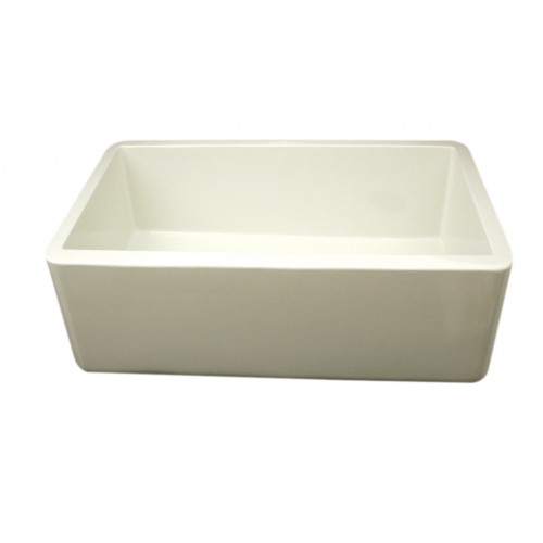 WHI-WH3018-BISCUIT Duet reversible fireclay sink with smooth front apron