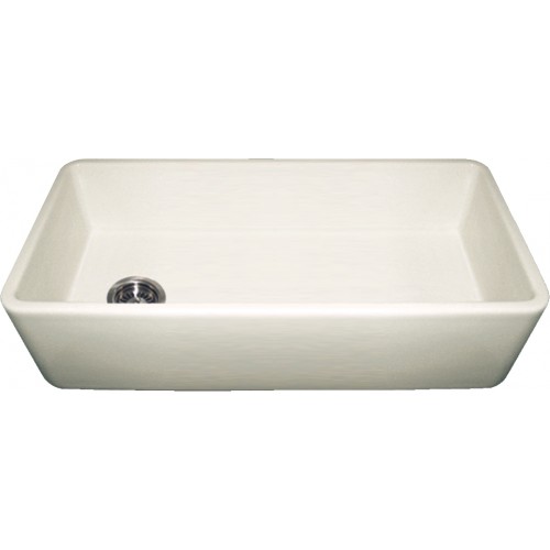 WHI-WH3618-BISUIT Duet reversible fireclay sink with smooth front apron