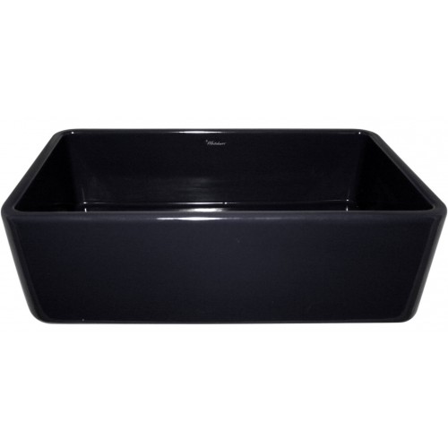 WHI-WH3618-BLACK Duet reversible fireclay sink with smooth front apron