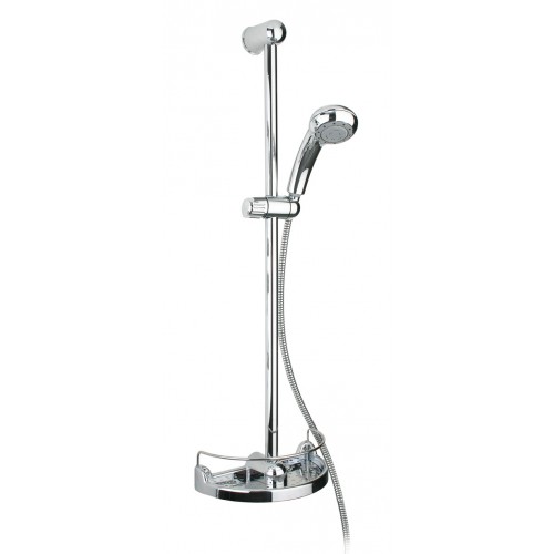 614.845PR-AB Blairhaus Truman pressure balance valve with showerhead, tub spout with pull down diverter and hexagon-shaped cross handle