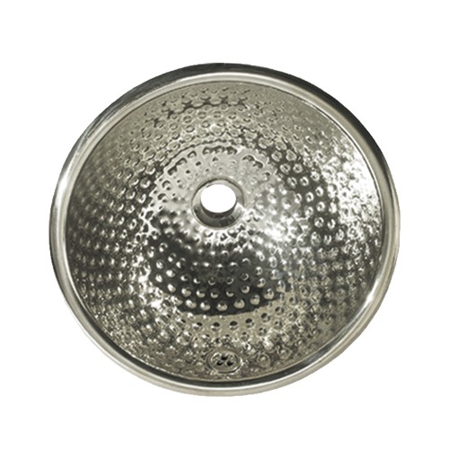 WHI-WH602ABM Round Ball Pein Hammered textured drop-in basin with overflow