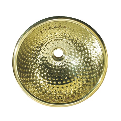 WHI-WH602BBM Round Ball Pein Hammered textured drop-in basin with overflow