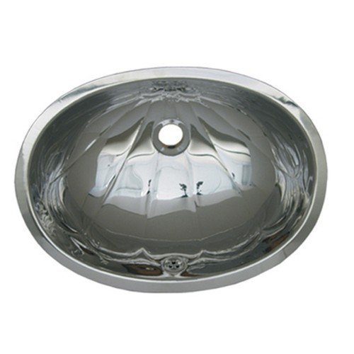 WHI-WH603ACL Oval "Fleur de Lise" pattern undermount basin with overflow