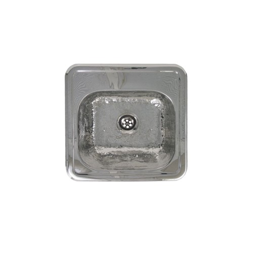 WHI-WH692ABB Square drop-in entertainment/prep sink with a hammered texture bowl and mirrored ledge