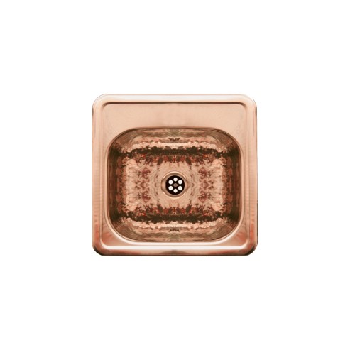 WHI-WH692CBB Square drop-in entertainment/prep sink with a hammered texture bowl and mirrored ledge