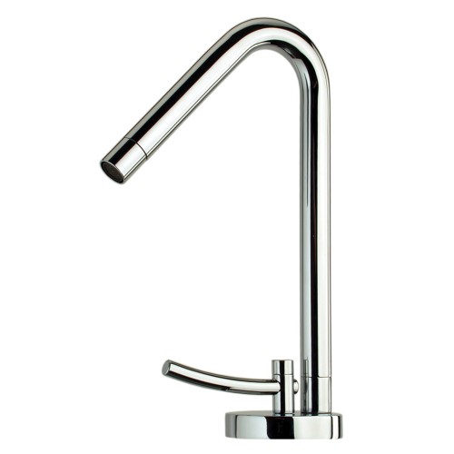 614.443TF-ORB Blairhaus Truman deck mount tub filler set with smooth arcing spout, hexagon-shaped cross handles, smooth escutcheons, hand held shower with white accents and built in diverter